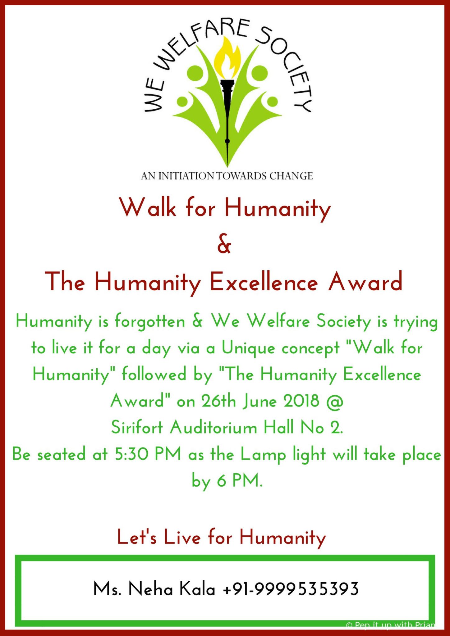 Second Album Launch 3 - We Welfare Society Presents Humanity Excellence Awards & Walk for Humanity by Ms. Neha Kala